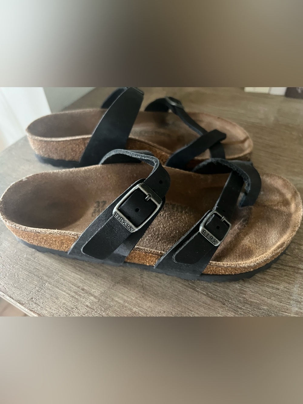 Birkenstock Black Leather Sandals size 37
